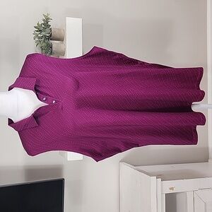 Nike Women's Plum Sleeveless Polo Tank with Dotted Wave Print